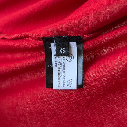 Balmain S/S 2015 Distressed Red V-Neck T-Shirt