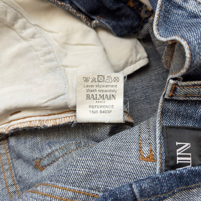 Balmain A/W 2010 Decarnin Distressed Paint-Splatter Jeans