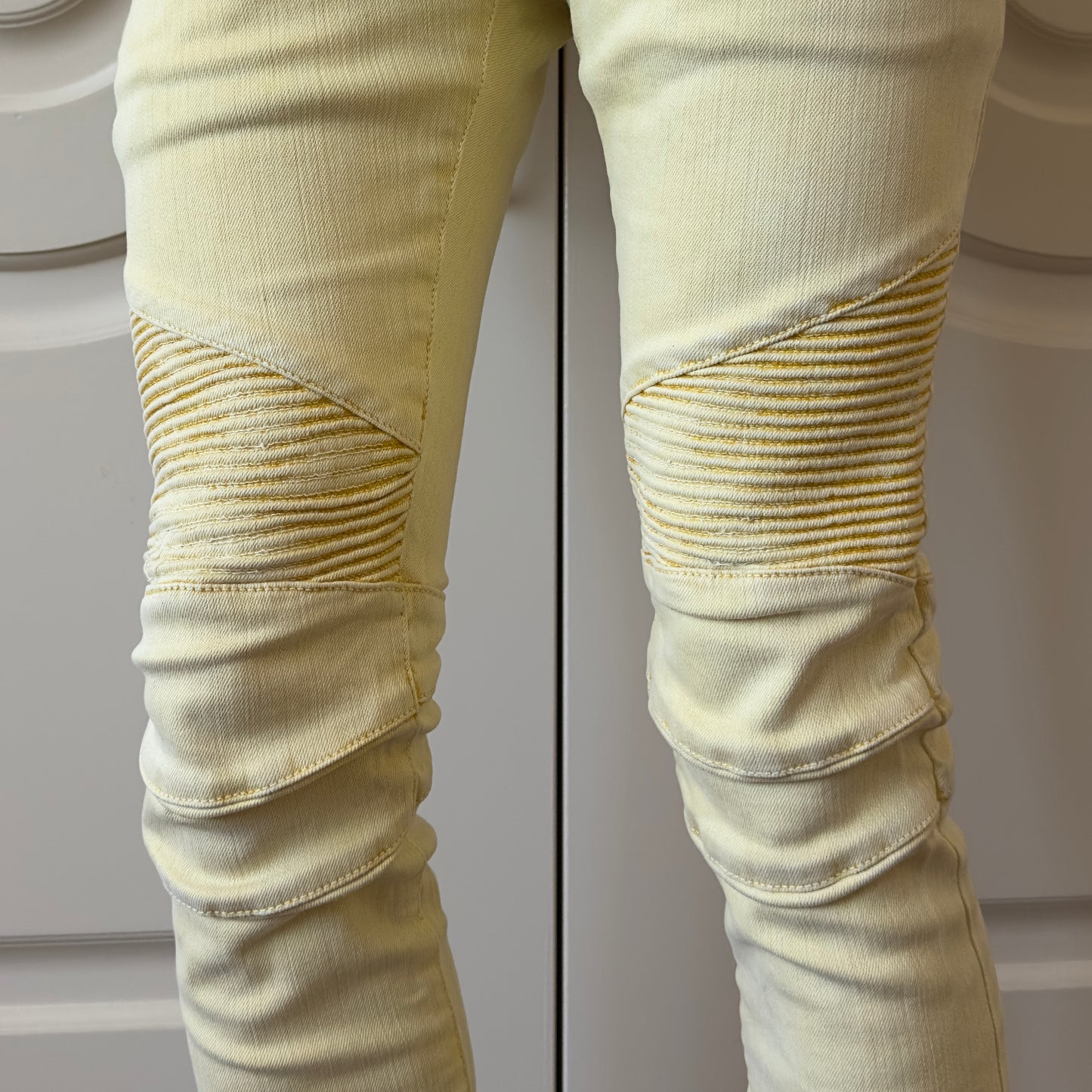 Balmain S/S 2012 Yellow Biker Jeans