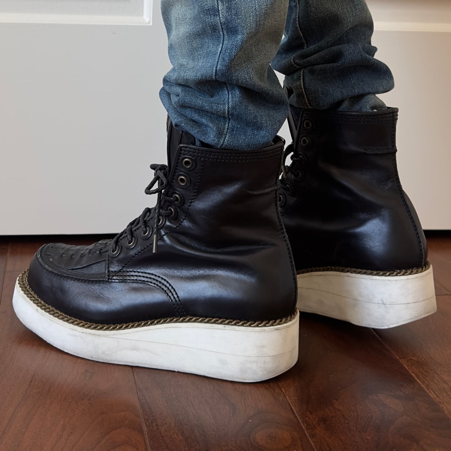 Givenchy F/W 2011 Black Leather Gold Chain Platform Boots (Tisci Era)