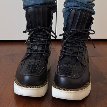 Givenchy F/W 2011 Black Leather Gold Chain Platform Boots (Tisci Era)