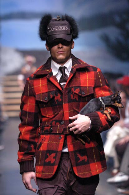 Dsquared2 F/W 2004 Plaid Wool Coat