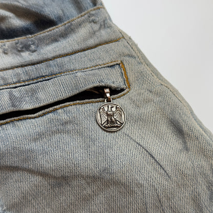 Balmain S/S 2011 Decarnin Light Wash Distressed Biker Jeans