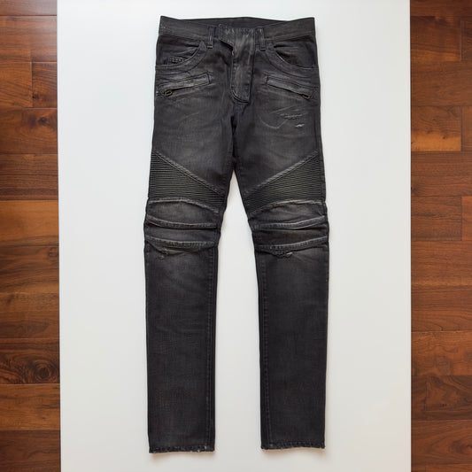 Balmain A/W 2010 Decarnin Distressed Biker Jeans