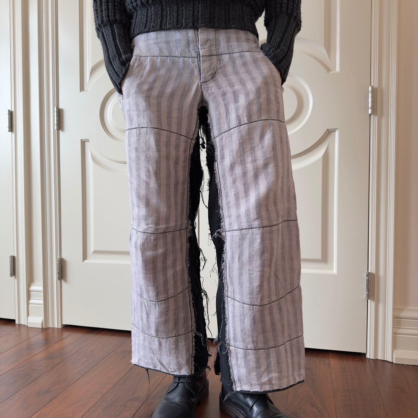 Denis Simachev S/S 2003 Striped Linen Trousers