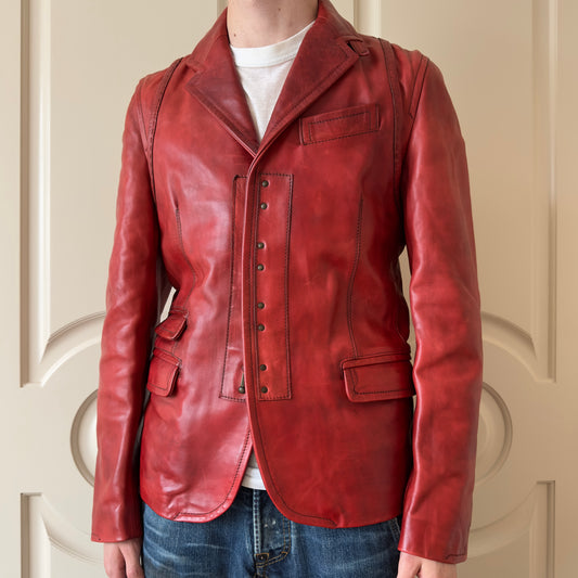Dsquared2 F/W 2006 “Civil War” Red Leather Jacket