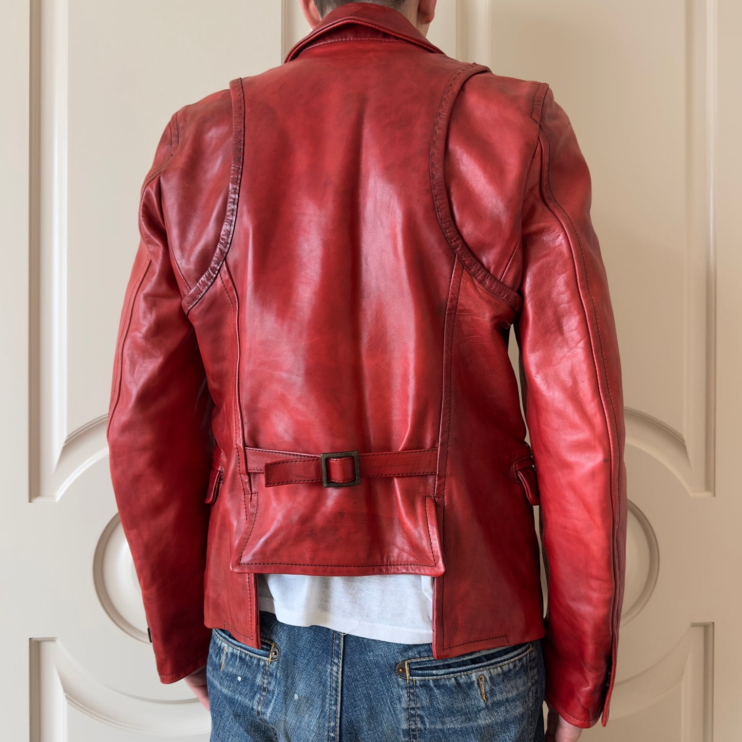 Dsquared2 F/W 2006 “Civil War” Red Leather Jacket