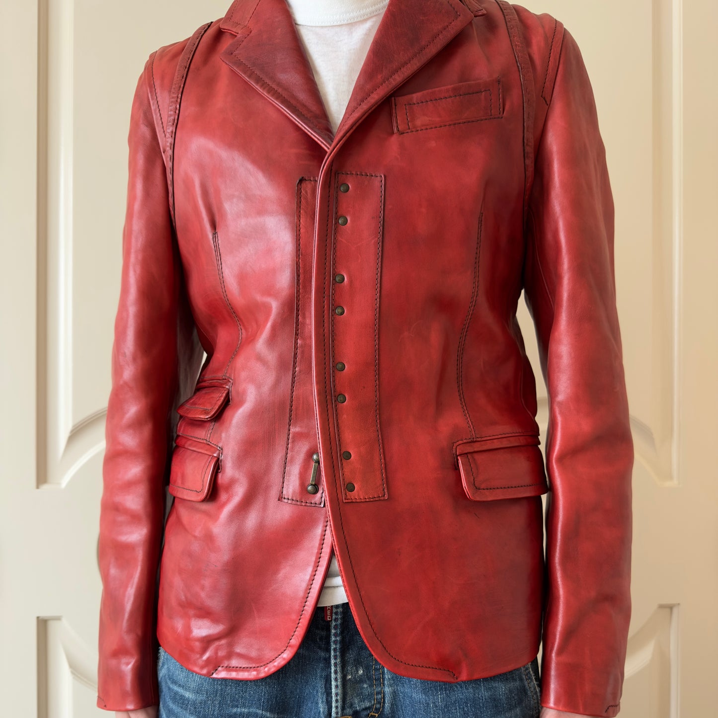 Dsquared2 F/W 2006 “Civil War” Red Leather Jacket