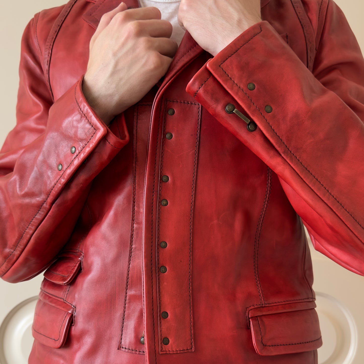 Dsquared2 F/W 2006 “Civil War” Red Leather Jacket