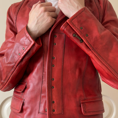 Dsquared2 F/W 2006 “Civil War” Red Leather Jacket