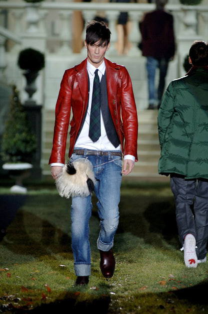 Dsquared2 F/W 2006 “Civil War” Red Leather Jacket