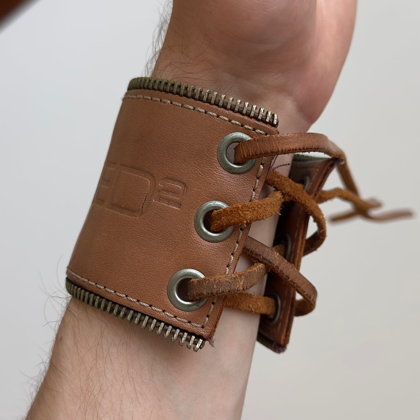 Dsquared2 S/S 2003 Zipper Leather Cuff Bracelet