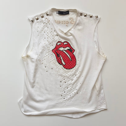Dsquared² F/W 2001-02 Rolling Stones Studded Distressed Sleeveless Shirt