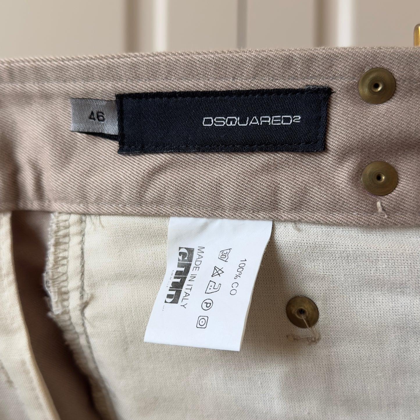 Dsquared2 F/W 2000–01 Flared Belted Khaki Pants