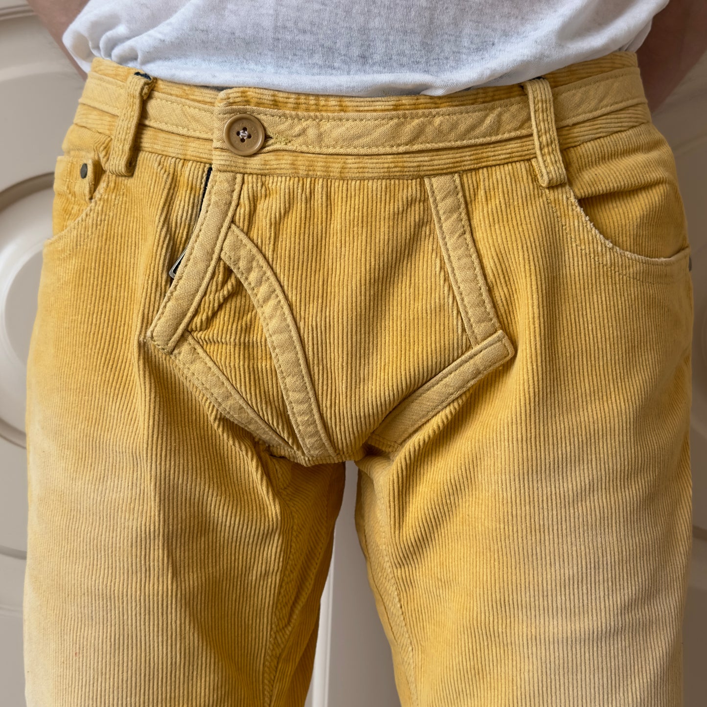 Dsquared2 F/W 2003 Boxer Brief Yellow Corduroy Pants