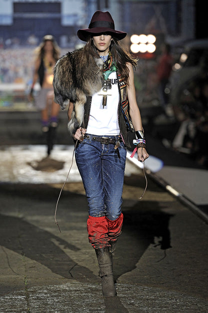 Dsquared2 S/S 2012 Mud-Stained Brown Suede Heel Ankle Boots