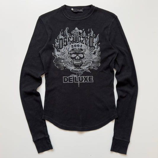 Dsquared2 F/W 2001 'Demolition De Luxe' Long-Sleeved Skull T-Shirt