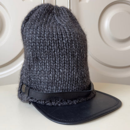 Dsquared2 F/W 2002 Alpaca Knit Leather Brim Beanie