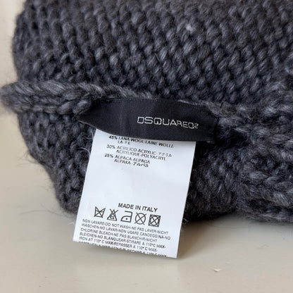 Dsquared2 F/W 2002 Alpaca Knit Leather Brim Beanie