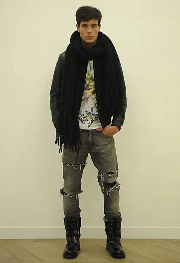 Balmain A/W 2010 Decarnin Floral Watercolor Distressed T-Shirt