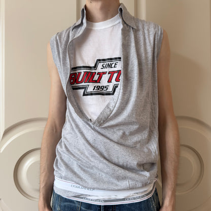 Dsquared2 S/S 2004 “Built Tuff” Double-Layer Sleeveless Shirt