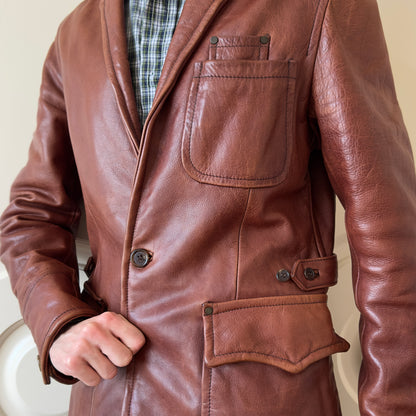 Dsquared2 F/W 2004 Heavy Leather Blazer Jacket