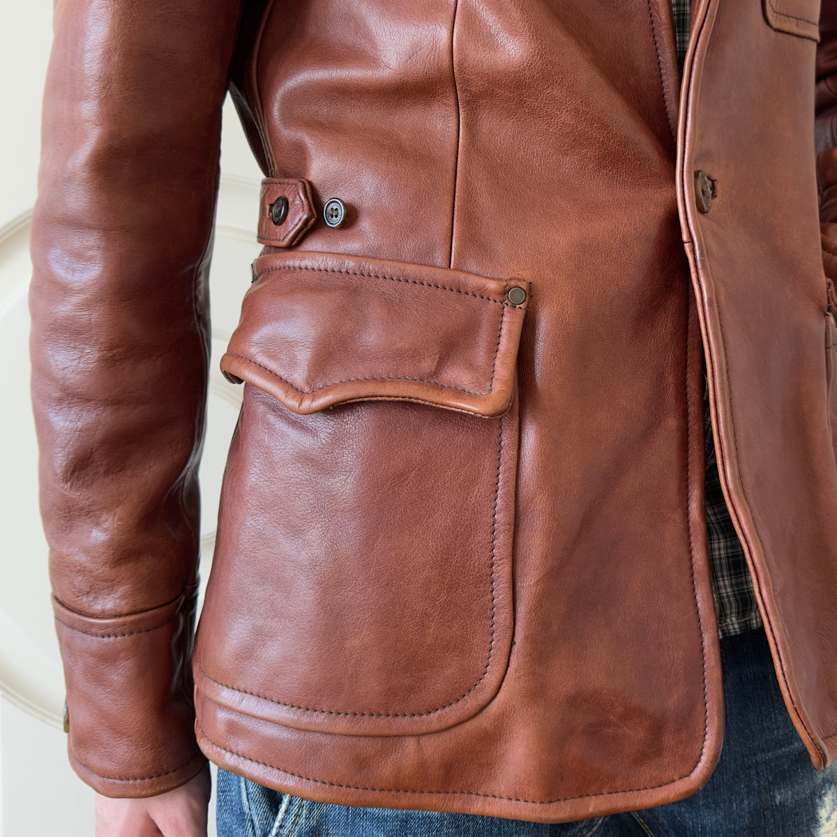 Dsquared2 F/W 2004 Heavy Leather Blazer Jacket