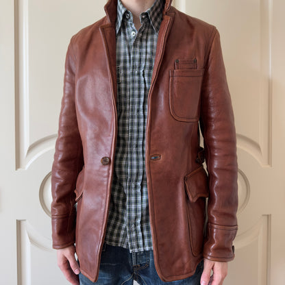 Dsquared2 F/W 2004 Heavy Leather Blazer Jacket