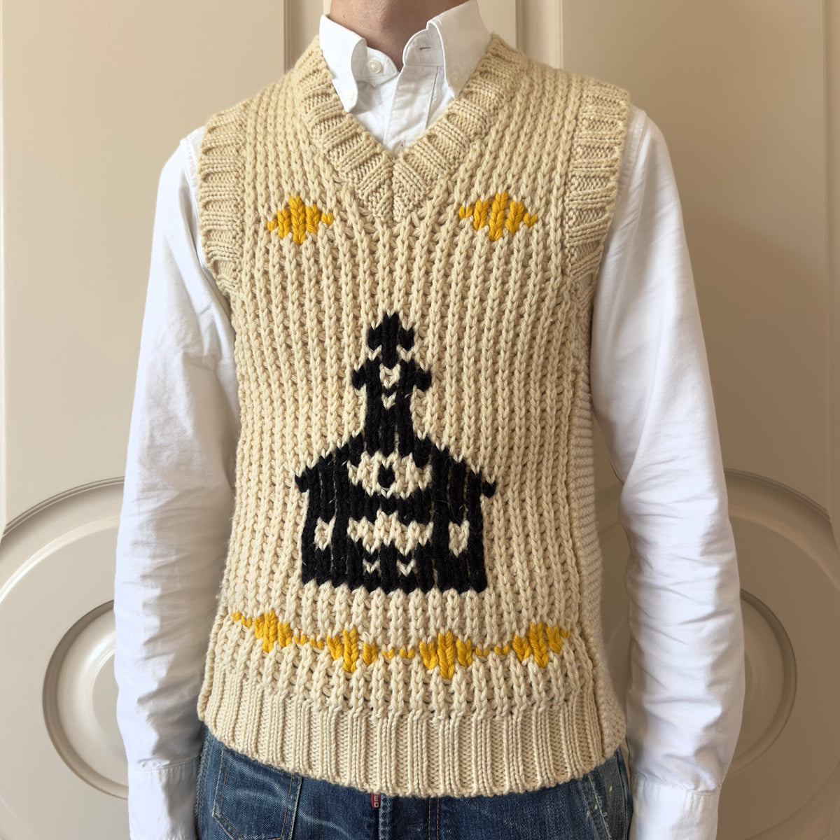 Dsquared2 A/W 2005 Church Jesus Loves Me Heavy-Gauge Knit Wool Vest