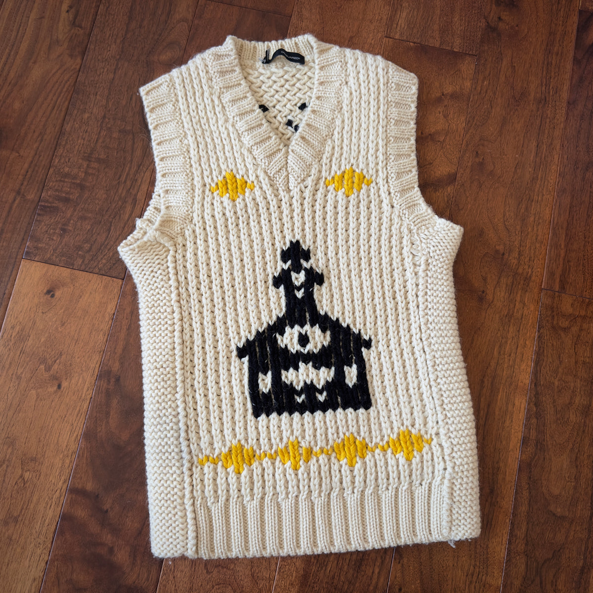 Dsquared2 A/W 2005 Church Jesus Loves Me Heavy-Gauge Knit Wool Vest
