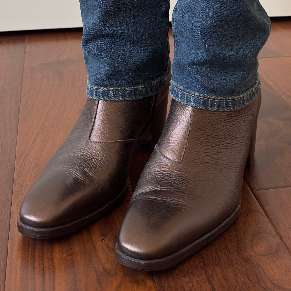 Yves Saint Laurent Rive Gauche Tom Ford Era Dark Copper Metallic Johnny Boots
