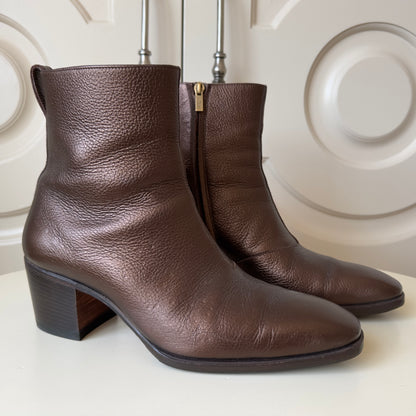 Yves Saint Laurent Rive Gauche Tom Ford Era Dark Copper Metallic Johnny Boots