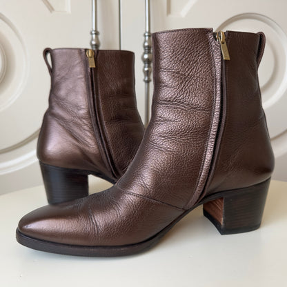 Yves Saint Laurent Rive Gauche Tom Ford Era Dark Copper Metallic Johnny Boots