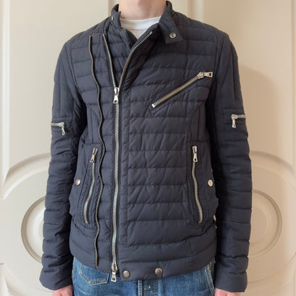 Balmain F/W 2015 Black Quilted Biker Down Jacket