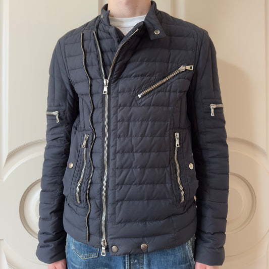 Balmain F/W 2015 Black Quilted Biker Down Jacket