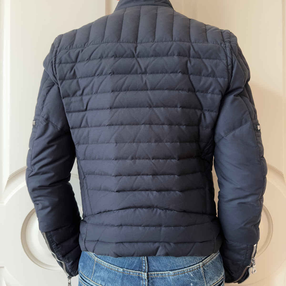 Balmain F/W 2015 Black Quilted Biker Down Jacket