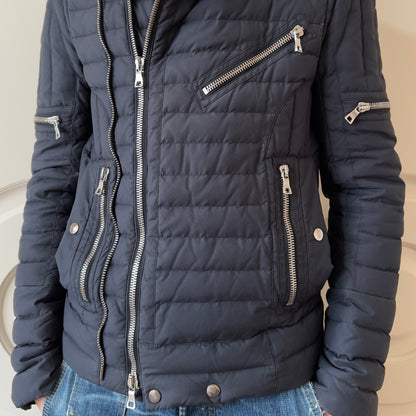 Balmain F/W 2015 Black Quilted Biker Down Jacket