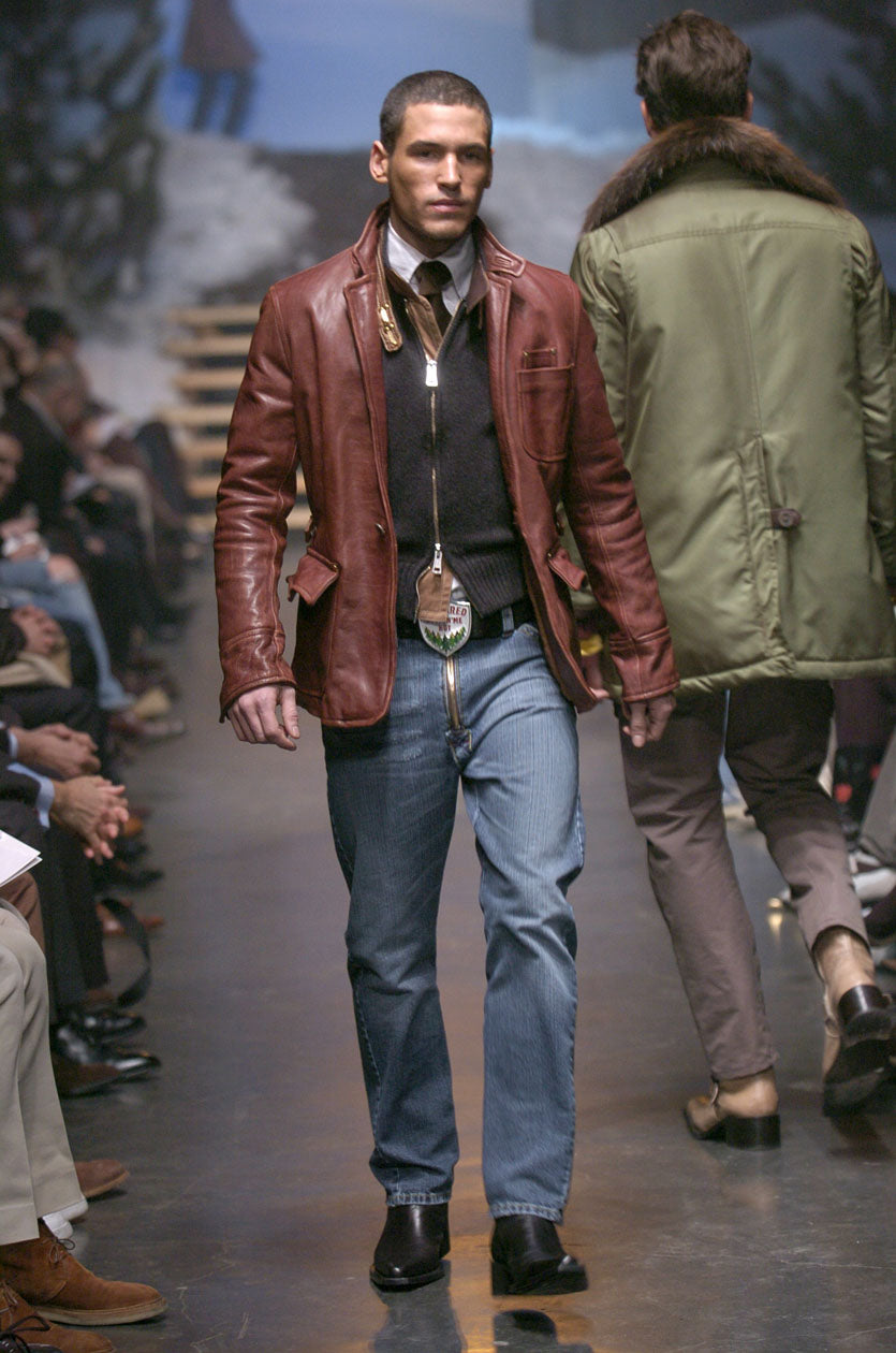 Dsquared2 F/W 2004 Heavy Leather Blazer Jacket