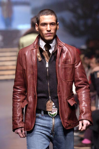 Dsquared2 F/W 2004 Heavy Leather Blazer Jacket
