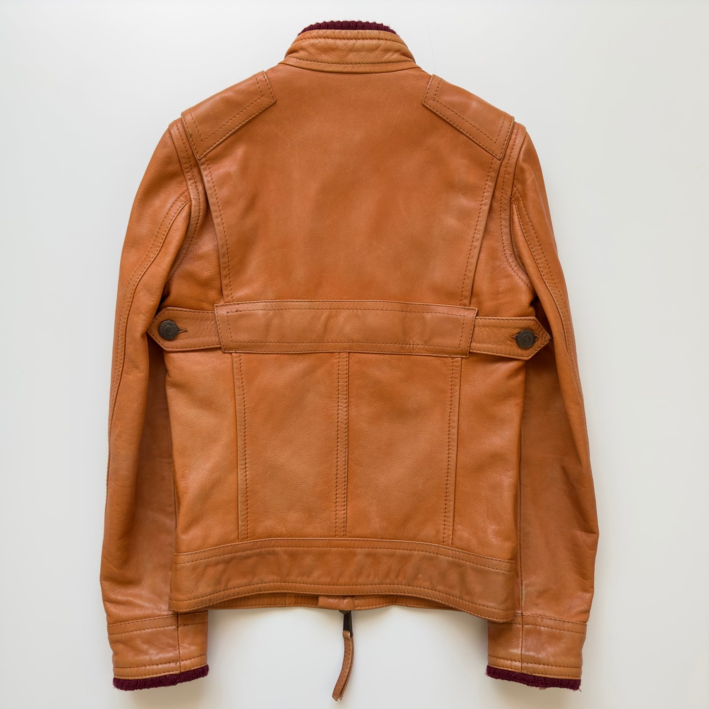 Dsquared2 F/W 2005 Orange Cafe Racer Leather Jacket