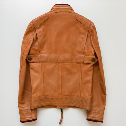 Dsquared2 F/W 2005 Orange Cafe Racer Leather Jacket