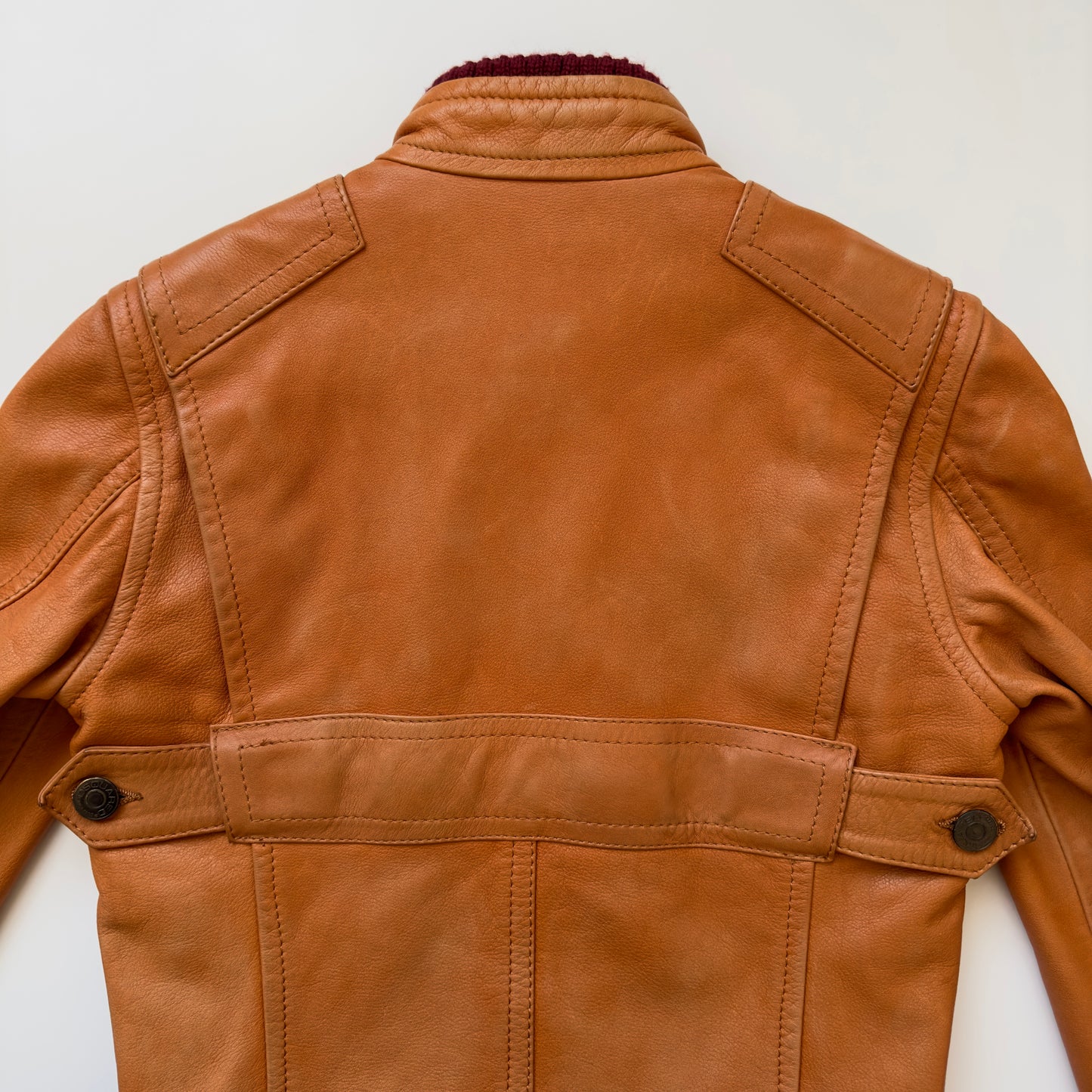 Dsquared2 F/W 2005 Orange Cafe Racer Leather Jacket