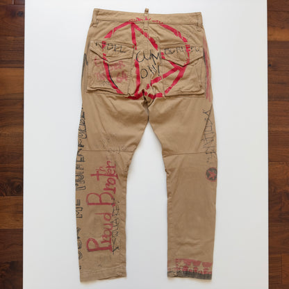 Dsquared2 F/W 2012 Anarchy Graffiti Military Herringbone Pants