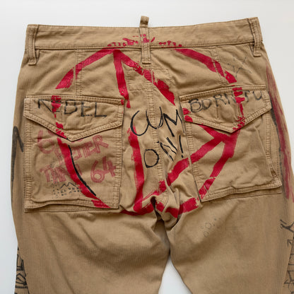 Dsquared2 F/W 2012 Anarchy Graffiti Military Herringbone Pants