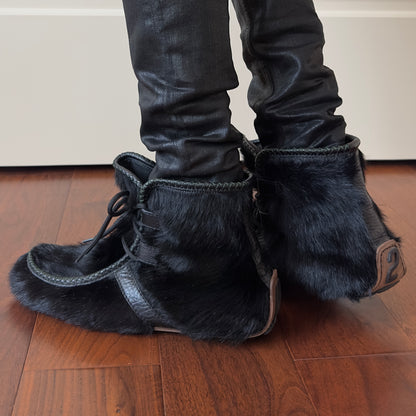 Dsquared2 F/W 1999-2000 Black Fur Moccasin Boots