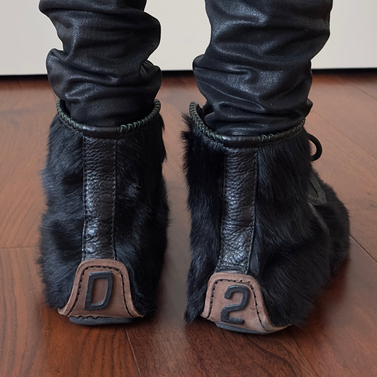 Dsquared2 F/W 1999-2000 Black Fur Moccasin Boots
