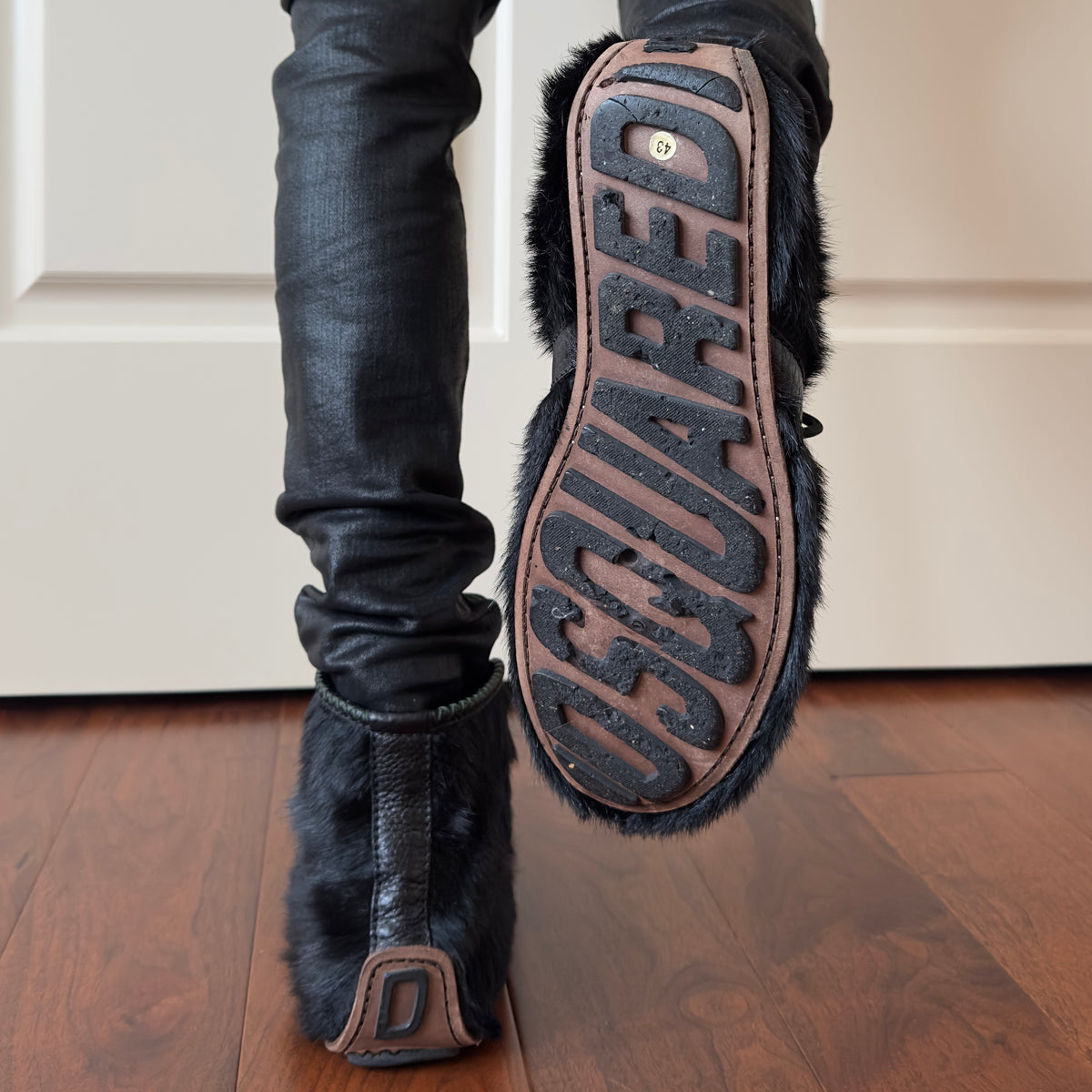 Dsquared2 F/W 1999-2000 Black Fur Moccasin Boots