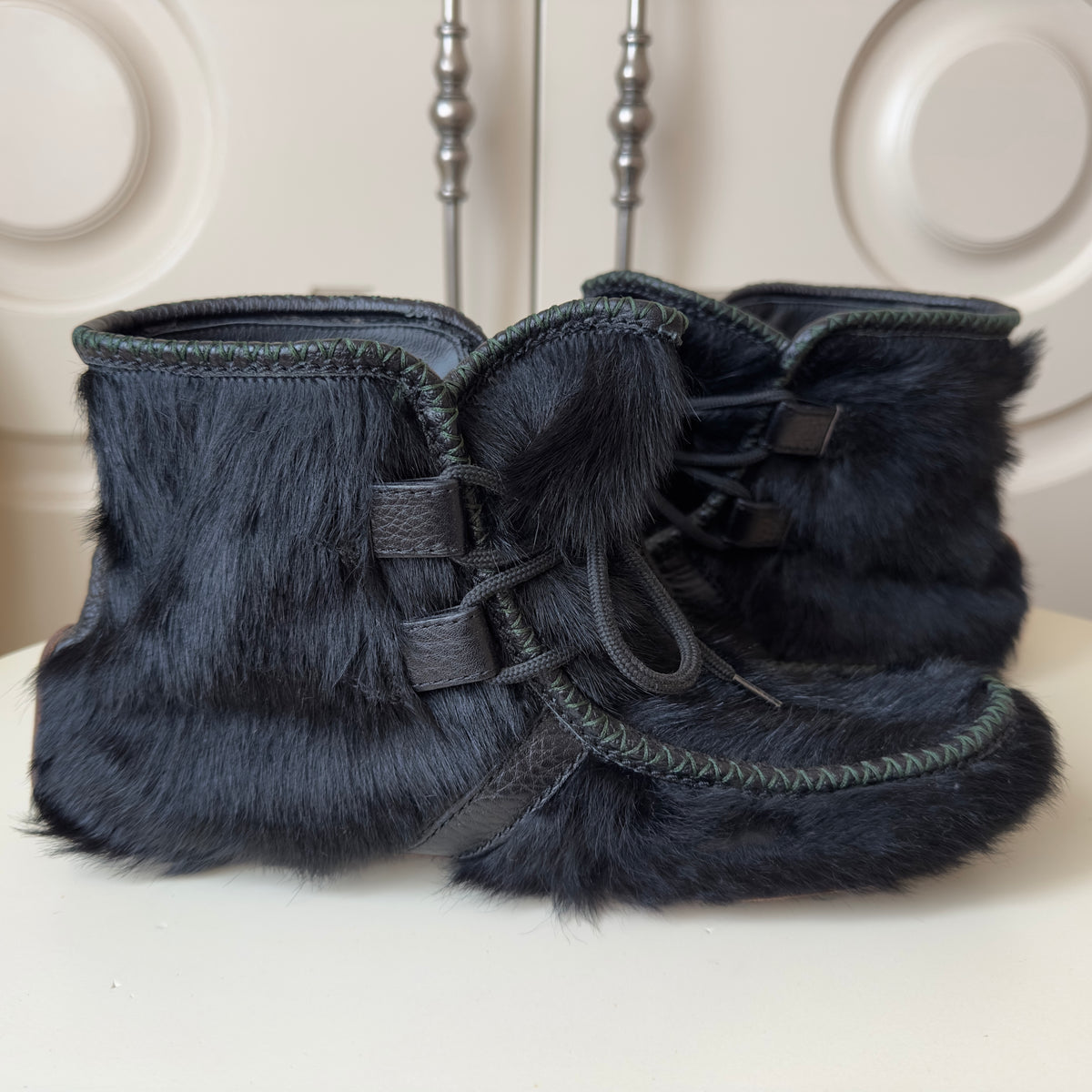Dsquared2 F/W 1999-2000 Black Fur Moccasin Boots