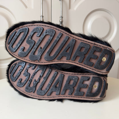 Dsquared2 F/W 1999-2000 Black Fur Moccasin Boots