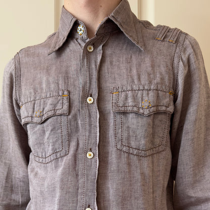 Dsquared2 S/S 2003 Linen Western Button-Up Shirt